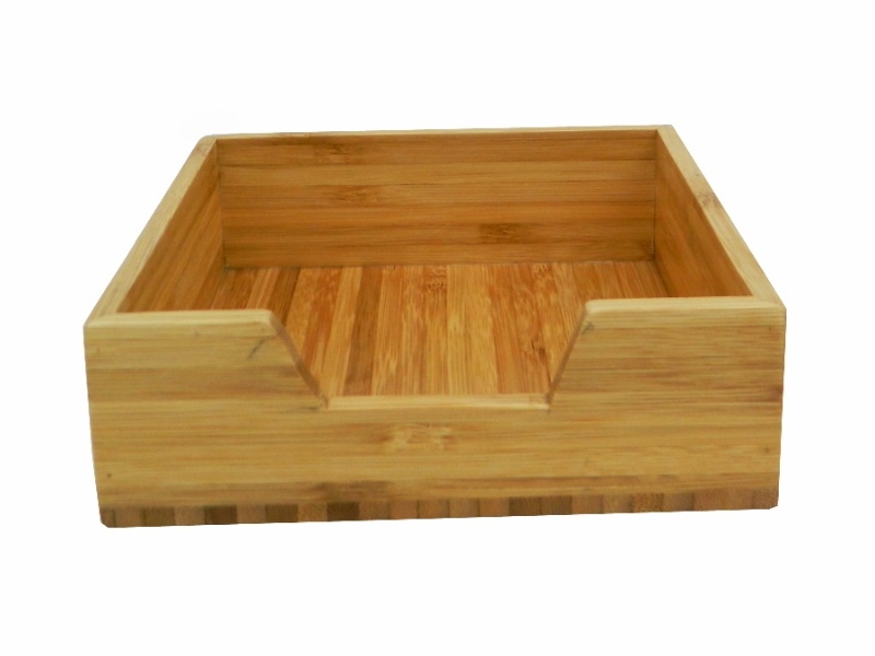 Exquisite Square Bamboo Napkin Tray - Eco-Friendly Dining & Office Organizer